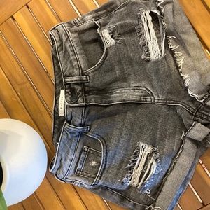 Black Washed PacSun Jean Shorts